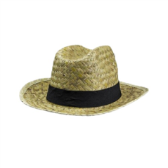 Chapeau de jardinier en paille avec ruban noir