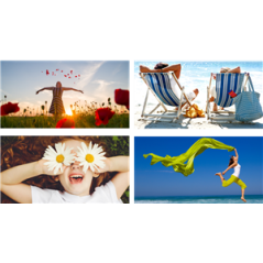 Mobiles Été x4 - carton - 27 x 49cm