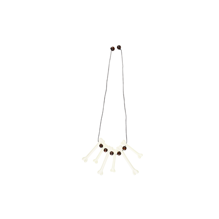 Collier os - polyethylene, coton et bois - diam 30 cm