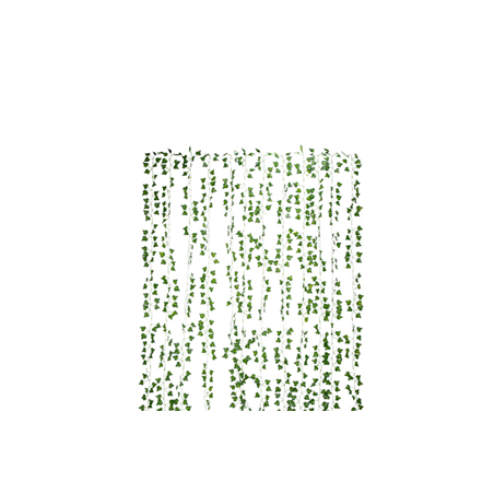 Mur végétal de 10 guirlandes de lierre artificiel vert - PVC -  Haut. 210 cm