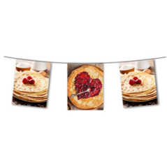 Guirlande Chandeleur confiture 10 fanions 21 x 30cm - papier Long. 420cm