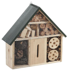 Hôtel à insectes en bois - 29,5 x 9 x 28 cm