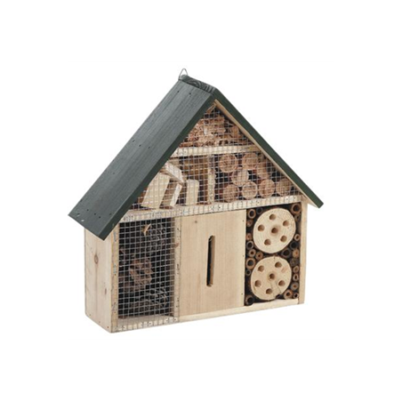 Hôtel à insectes en bois - 29,5 x 9 x 28 cm