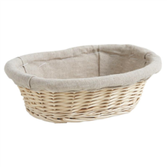 Corbeille en osier blanc et jute 25 x 18 x 7 cm