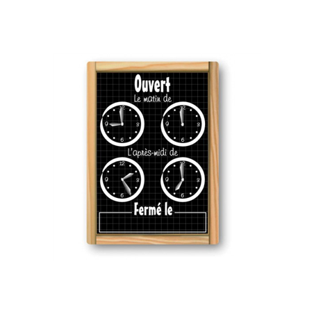 Panneau horaires d'ouverture Restaurant pvc - 16 x 24cm