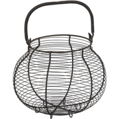 Panier à œuf rond en métal vieilli - Diam. 25cm
