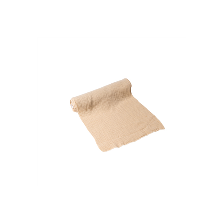 Chemin de table gaze de coton beige 30cm x 3m