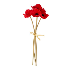 Bouquet de 4 Coquelicots rouges - Haut. 35cm