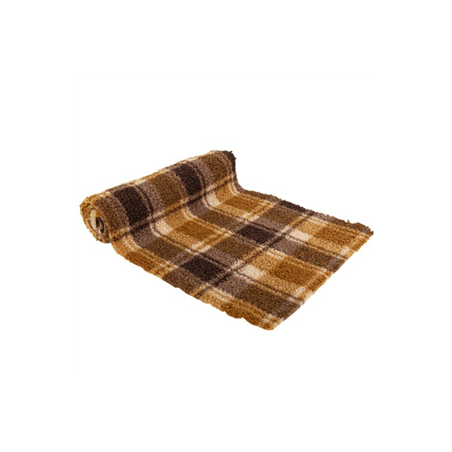 Chemin de table tartan moumoute marron 28cm x 3m