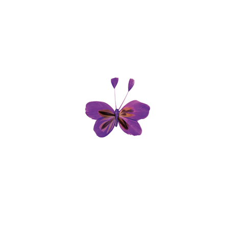 Lot de 2 papillons violets - 11 x 10cm