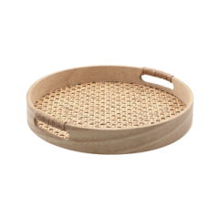 Plateau rond en cannage 30 x 4,5 cm