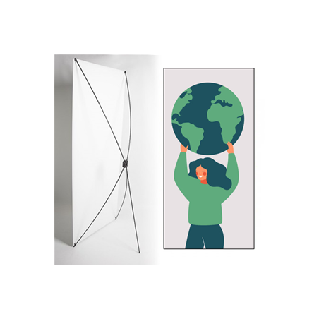 Kakemono Développement durable Terre 80 x 180 sur Toile M1 / X Banner