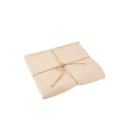 Nappe gaze de coton beige lin 1,30 x 2,40m