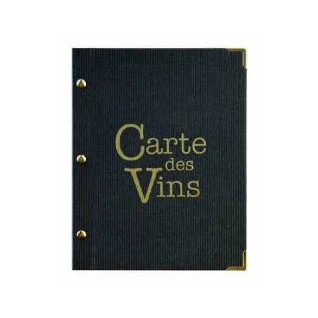 Carte des vins noire 17.5 x 25.4cm