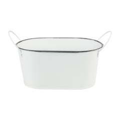 Bassine en métal blanc 19,5 x 11 x 9,5cm