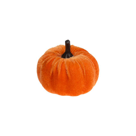 Citrouille velours orange 7 x 7cm