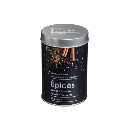 Boîte à épices saupoudreur en métal noir 6,6 x 10cm