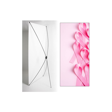 Kakemono octobre rose 3 - 180 x 80 cm - Toile M1 avec structure  X- Banner