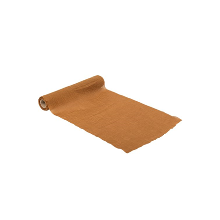 Chemin de table mousseline Cognac 28cm x 5m