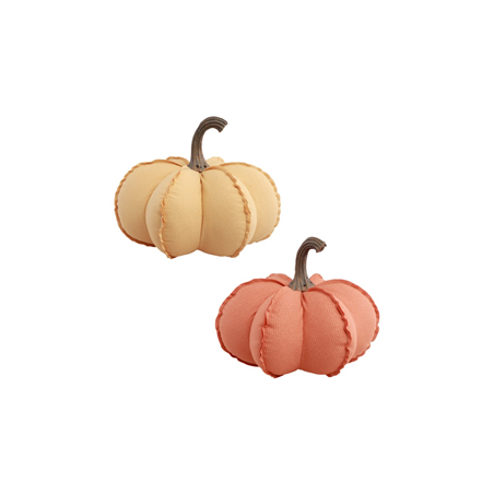 Citrouille en tissu 19 x 18cm à l'unité (coloris aléatoire)