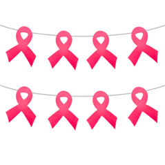 Guirlande de ruban Octobre rose 12 fanions 22.8 x 29cm papier - Long. 5m