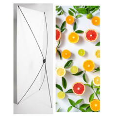Kakemono Agrumes et Vitamines - 180 x 80 cm - Toile M1 avec structure  X- Banner