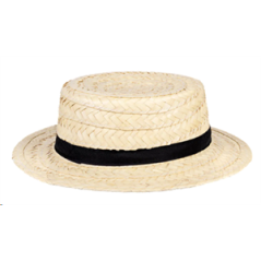 Canotier - paille - taille adulte - haut 11 cm diam 29 cm