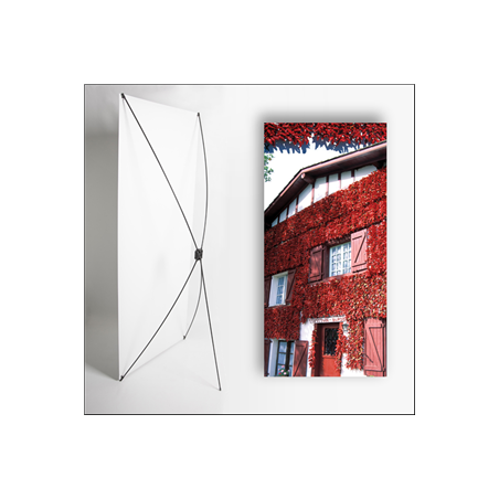 Kakemono Basque Facade  - 180 x 80 cm - Toile M1 avec structure  X- Banner