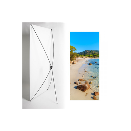 Kakemono Corse Plage - 180 x 80 cm sur Toile M1 avec structure X- Banner
