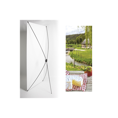 Kakemono Normandie spécialités- 180 x 80 cm - Toile M1 avec structure  X- Banner