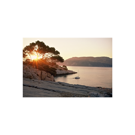 Visuel Plage et coucher de soleil - PVC - 20 x 30 cm