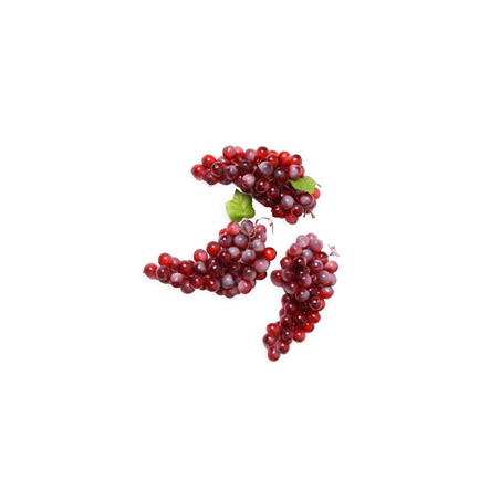 Grappes de raisin violets  x 3 - pvc - 15cm