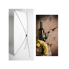 Kakemono Vendanges Raisins - 180 x 80 cm - Toile M1 avec structure  X- Banner