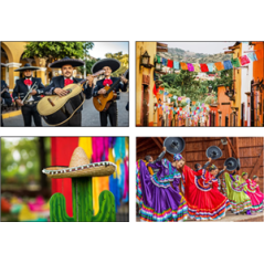 Mobiles Mexique x4 - carton - 27 x 49cm