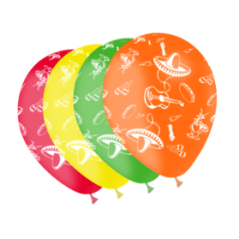 Ballon multicolore motif Mexico x8 - Diam. 29cm