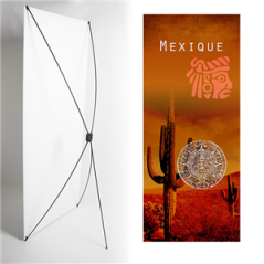 Kakemono mexique  Cactus - 180 x 80 cm - Toile M1 avec structure  X- Banner