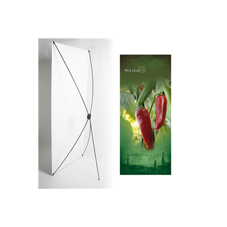 Kakemono piment mexique- 180 x 80 cm - Toile M1 avec structure  X- Banner