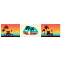 Guirlande California Beach - 10 fanions papier 21 x 30 - Long 4m50