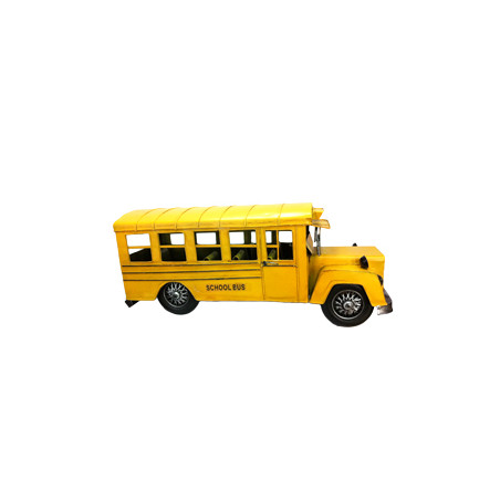 Bus School jaune en métal - 40 x 17 x 13 cm