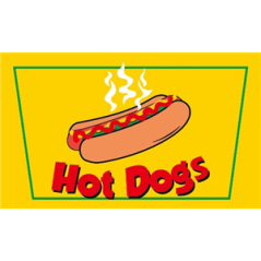 Drapeau Hot Dogs - tissu - 90 x 150cm