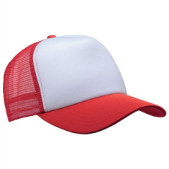 Casquette filet rouge - taille adulte - Haut. 13cm Diam. 27cm