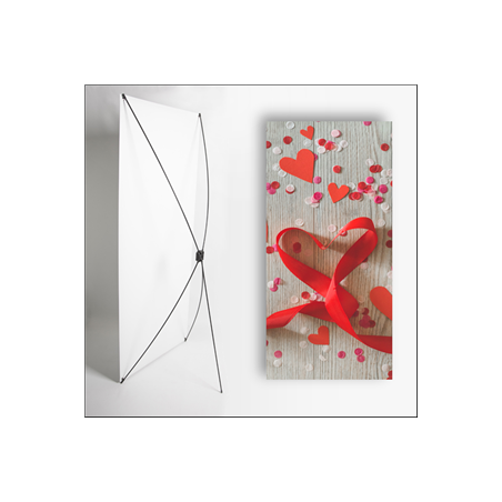 Kakemono Saint Valentin 1 - 180 x 80 cm sur Toile M1 avec structure  X- Banner
