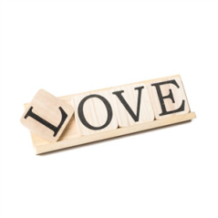 Mot Love sur socle bois - 10 x 34cm