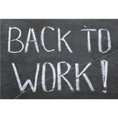 Visuel imprimé 'Back to Work' - 56 x 36 cm sur support bristol 350 gr