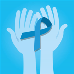 Visuel imprimé Ruban Bleu Movember - 30 x 30 cm sur bristol 350 gr