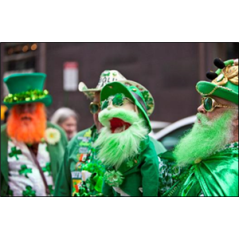 Visuel imprimé St Patrick barbe - 40 x 30cm sur support bristol 350 gr