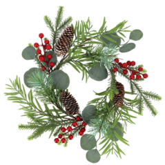 Couronne Noël Sucré - Vert et Rouge Ø40cm