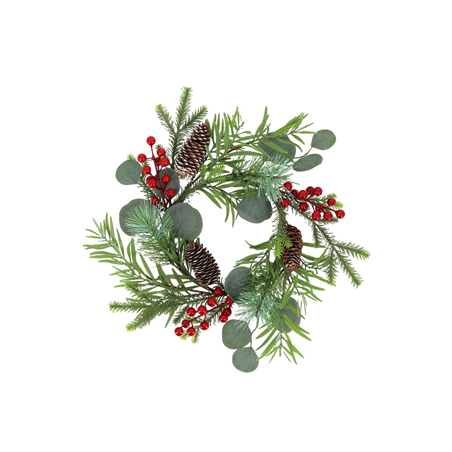 Couronne Noël Sucré - Vert et Rouge Ø40cm