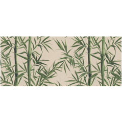 Tissu imprimé bambou polyester - coupe de 1m - Larg. 140cm