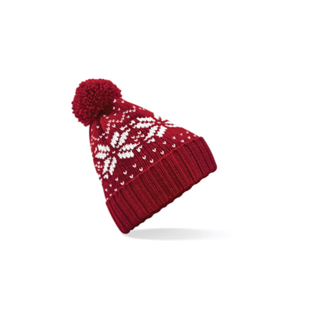 Bonnet d'hiver - taille adulte (Rouge et blanc)